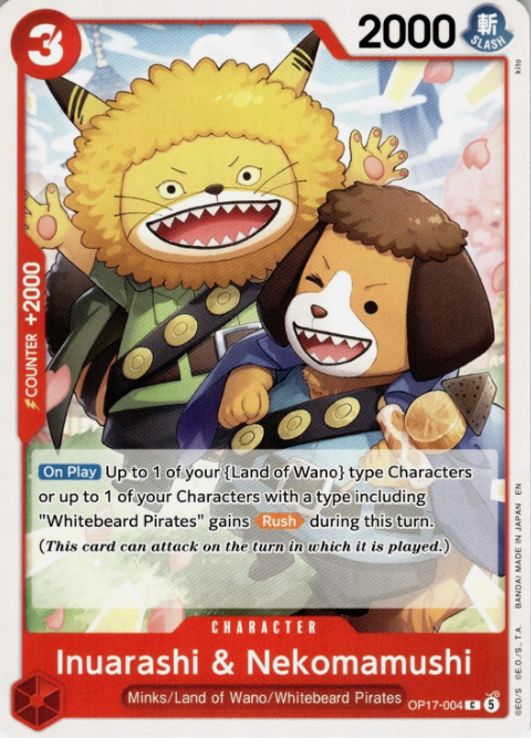 Producto - OP17-004 Inuarashi and Nekomamushi - The World's Strongest Warriors
