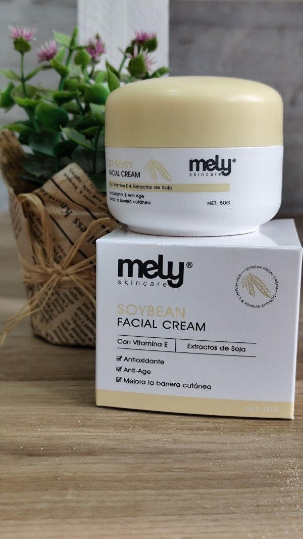 Producto - Crema facial MELY con VITAMINA E y EXTRACTO DE SOJA