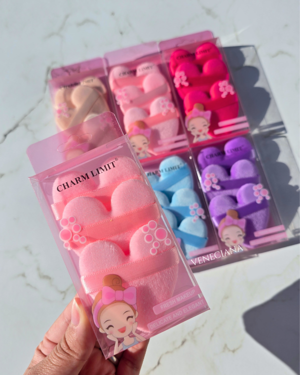 Producto - Set x3 esponjas corazón x3u