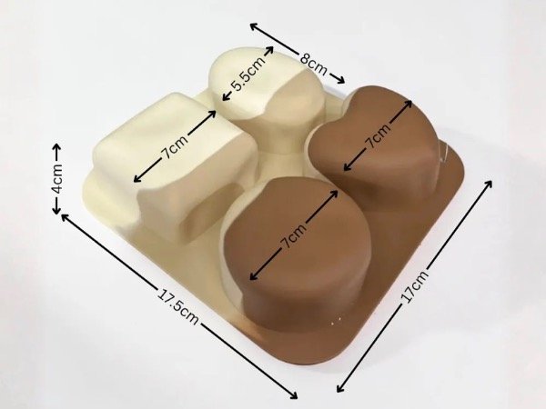 Producto - MOLDE SILICONA X4 FORMAS DIFERENTES - 1