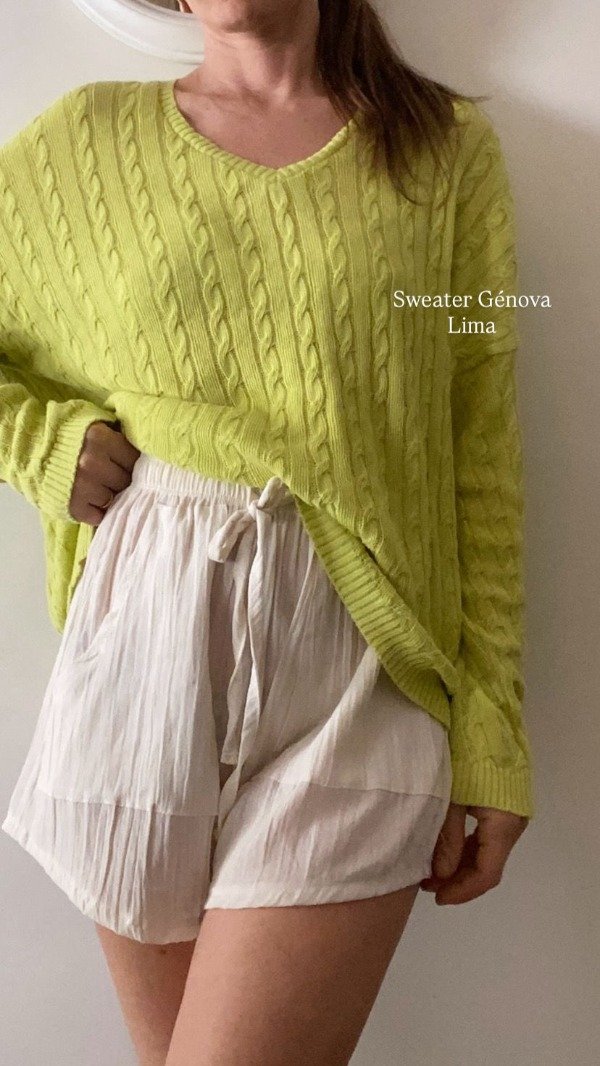 Producto - Sweater de hilo Genova Verde Lima