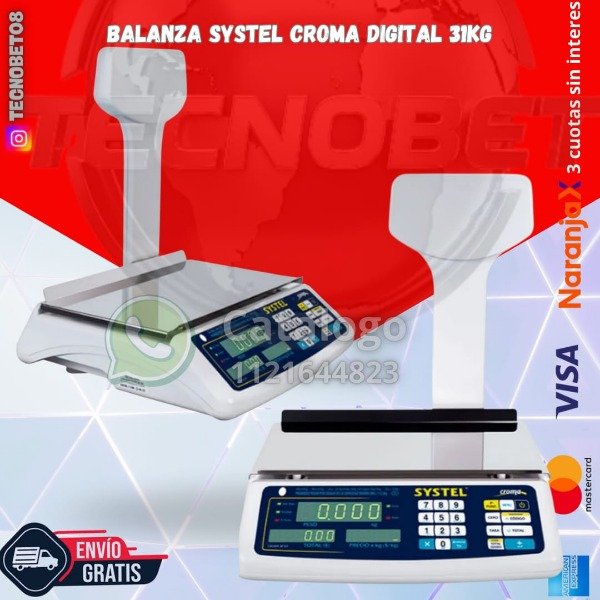 Producto - BALANZA SYSTEL CROMA 31KG DIGITAL