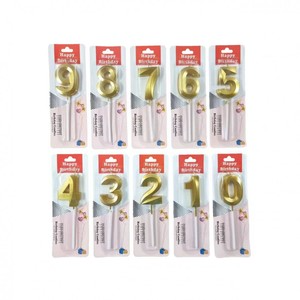 Producto - Velas con forma de número dorado