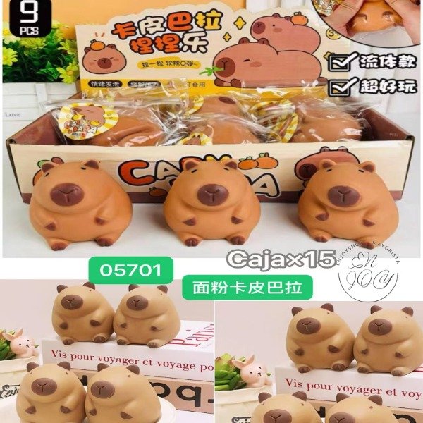 Producto - CAJA X15 SQUISHY CAPYBARA BLANDO SUAVE 05701