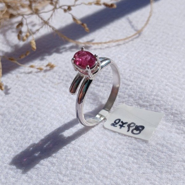 Producto - Anillo Plata 925 Turmalina Rosa ajustable - 3
