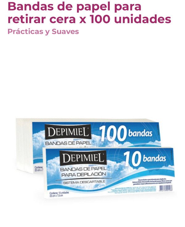 Producto - BANDAS DE PAPEL PARA RETIRAR CERA 100 unidades