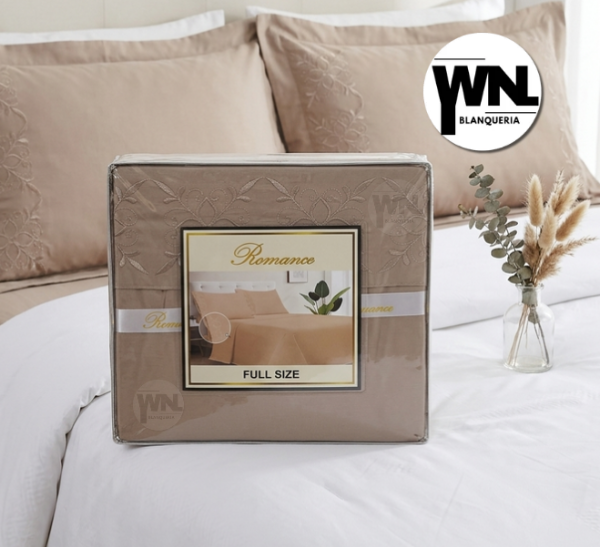 Producto - SABANAS ROMANCE CON BRODERIE 2 Y MEDIA PLAZA.