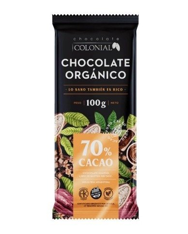 Producto - Chocolate Orgánico en Tableta - 100 gr - Colonial