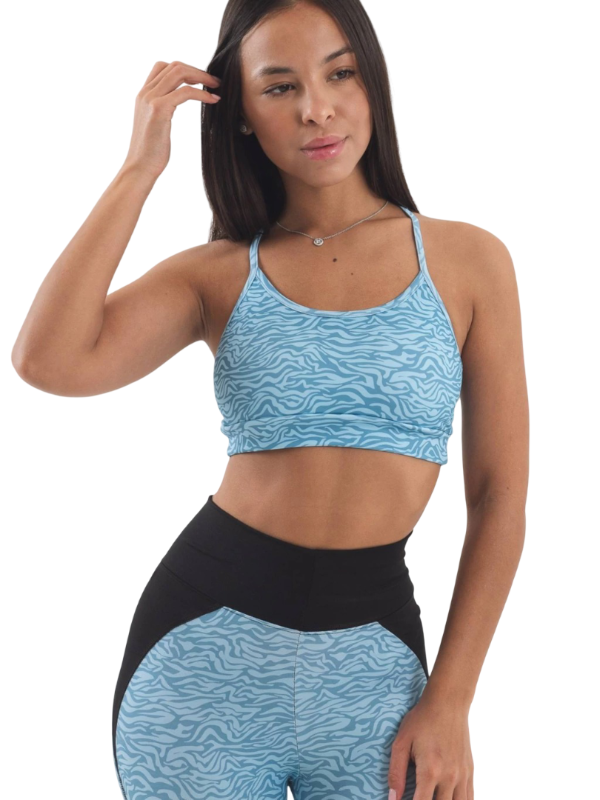 Producto - Conjunto Top + Capri Cebra celeste - Zt