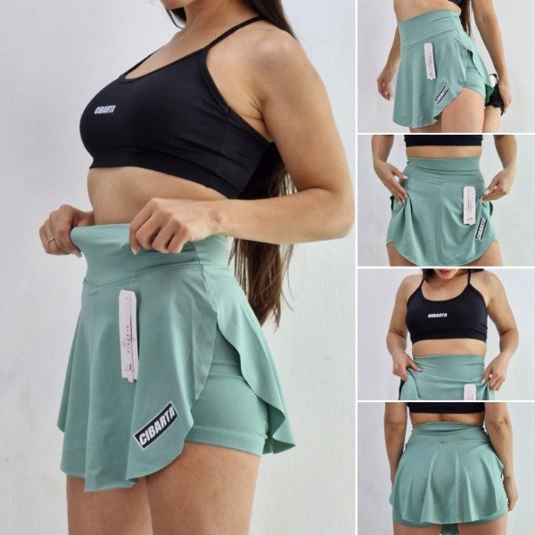 Producto - Pollera con Short Cibarta modelo crossfit Pro Verde Agua
