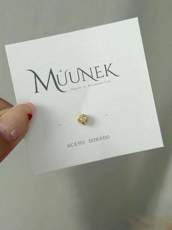 Producto - Aro dorado heart cubic (unidad)