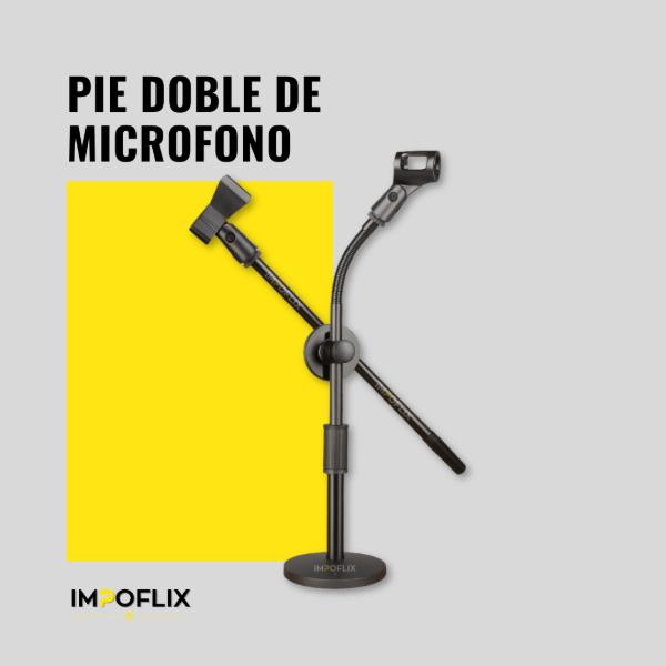 Producto - Pie de Micrófono Doble De Mesa Moon Pmm03d