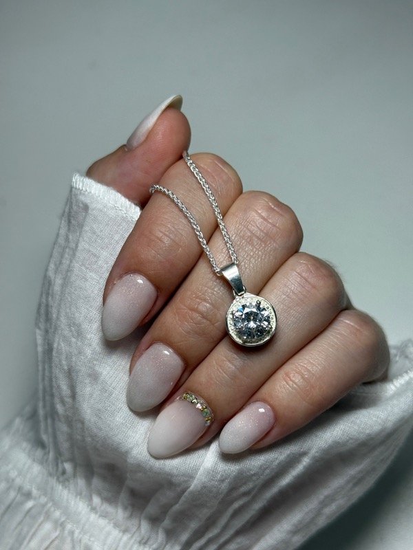 Producto - Dije piedra círculo blanca - 2
