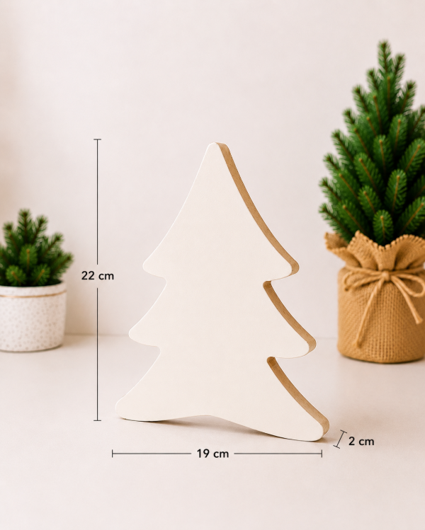 Producto - Set x3 pinos "abetos" decorativos color blanco - 6