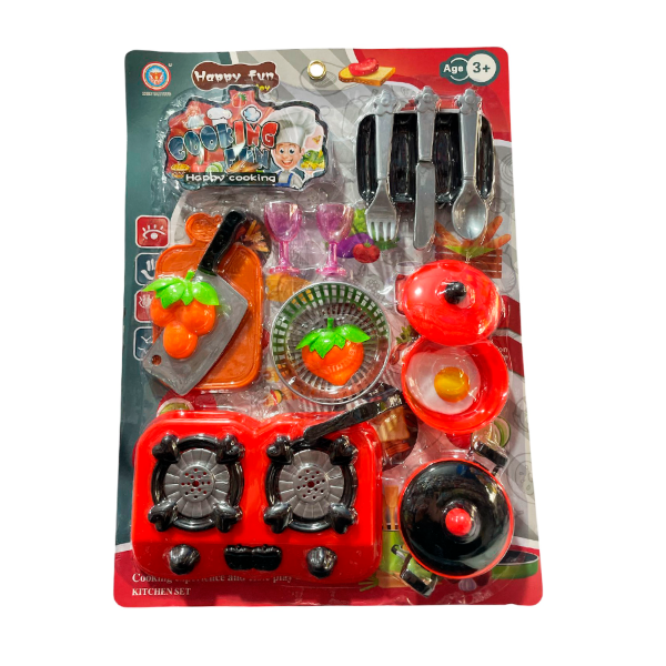Producto - SET COSINA BLISTER ROJO Y NEGRO COOKING FAN
