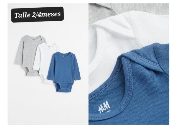 Producto - Pack 3 bodys HyM talle 2/4 meses