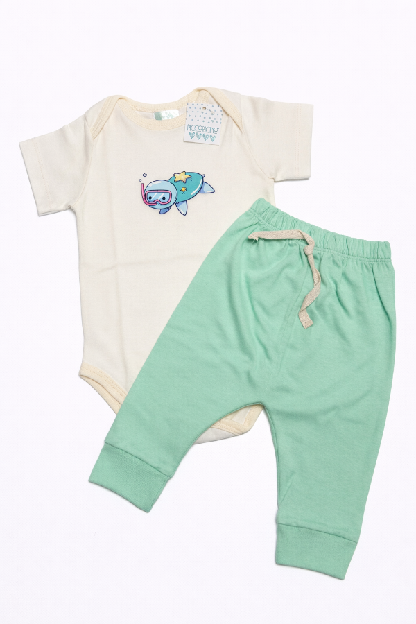 Producto - Dúo body crudo tortuga y babucha Aqua