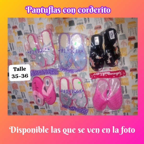 Producto - Pantuflas x1 corderito (modelo y talles según stock, consultar)
