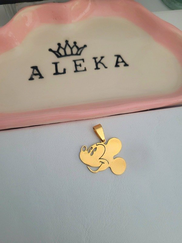 Producto - Dije Mickey mouse de acero dorado - 1