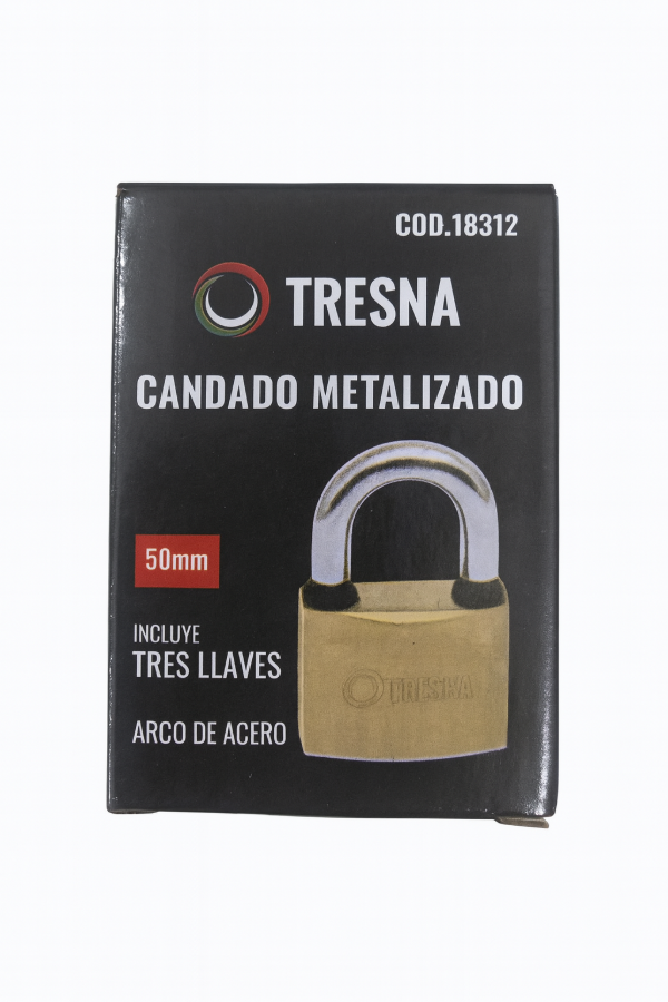 Producto - Candado Metalizado 40mm 50mm 60mm Tresna Con 3 Llaves Arco De Acero