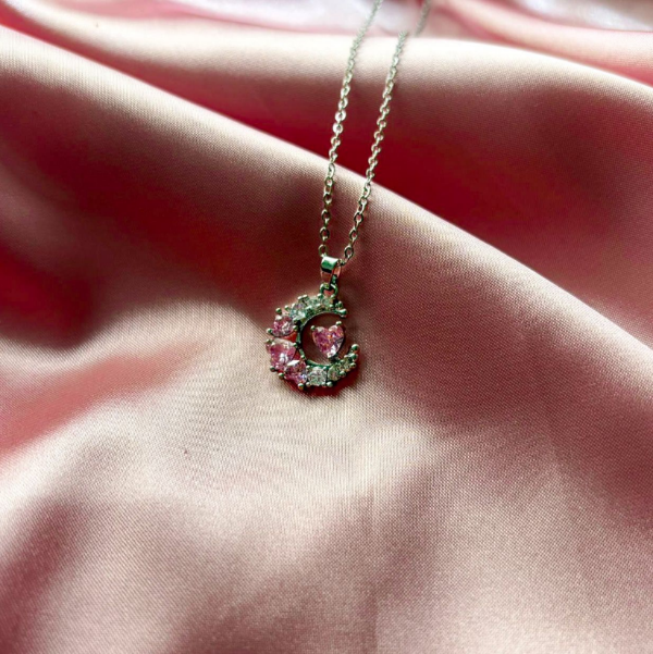 Producto - Collar luna corazón rosa