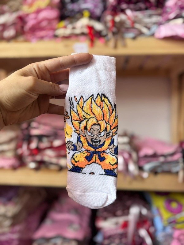 Producto - soquete adulto goku media blanca