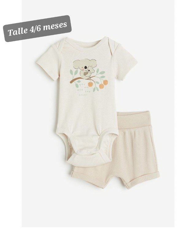 Duo body y short HyM talle 4/6 meses kohala