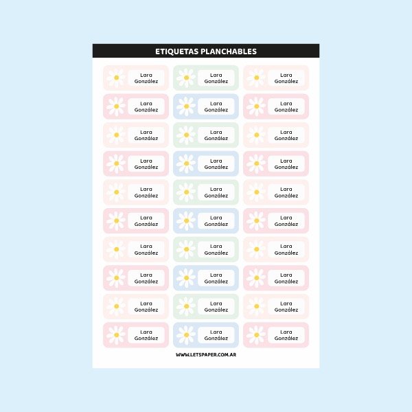 Producto - Etiquetas PLANCHABLES Margaritas