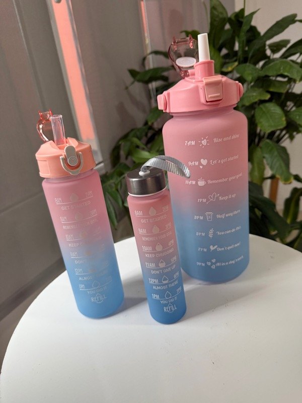 Producto - Set 3 botellas rosa y celeste