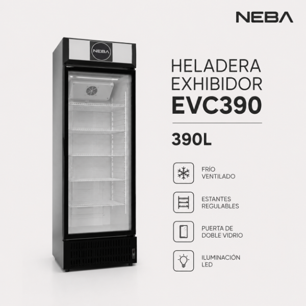 Producto - HELADERA EXHIBIDOR NEBA 390L EVC390