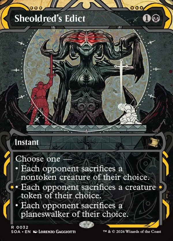 Producto - Sheoldred's Edict #32 Borderless Secrets of Strixhaven Mystical Archive