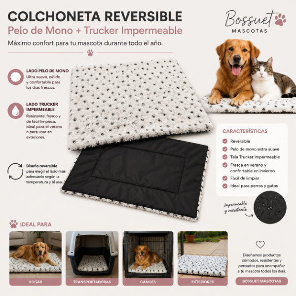 Producto - Colchoneta Reversible pelo de mono y trucker