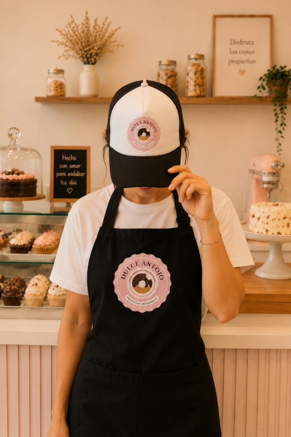 Producto - delantal + gorra PERSONALIZADA - 4