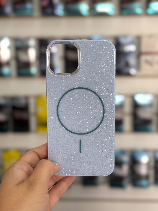 Producto - Case MagSafe brillantina celeste 13-14iph