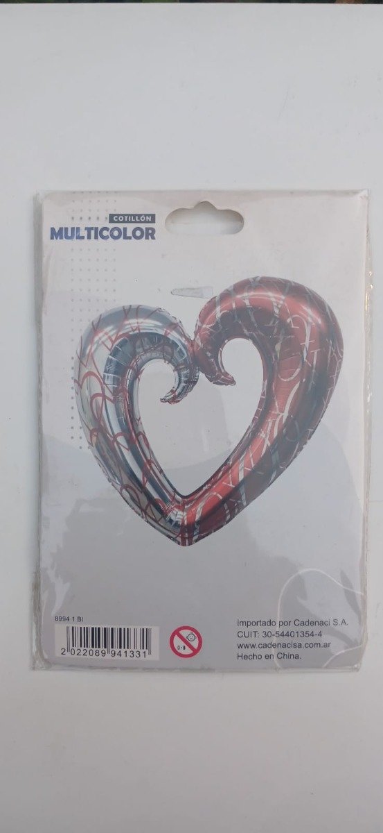 Producto - Globo Mylar Corazón Hueco Rojo/Plata