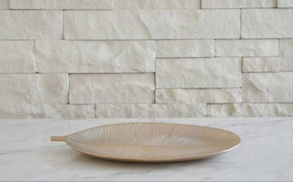 Producto - Bandeja de Madera Hoja Dorada