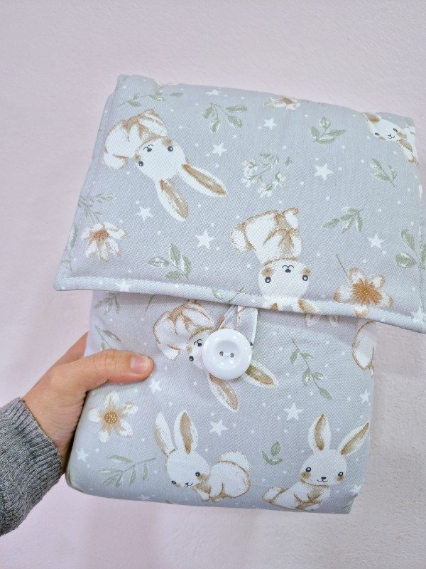 Producto - Cambiador de cartera CLÁSICO conejitos gris