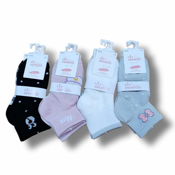Producto - Soquetes Altos Amanecer Niñas Surtidas  - Pack x3