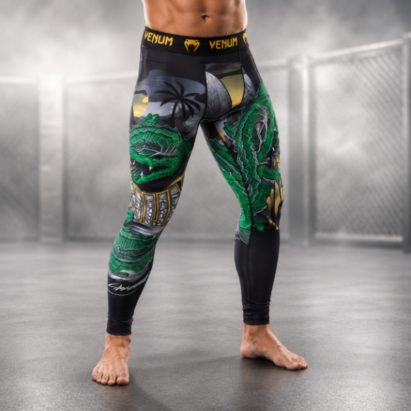 Producto - VENUM Crocodile Spats Black Green calza