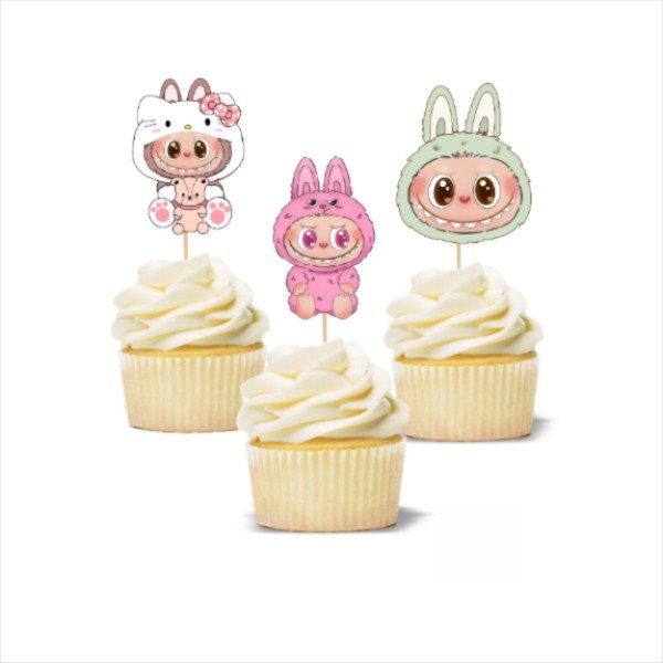Producto - Topper cupcake silueta x 6 Labubu