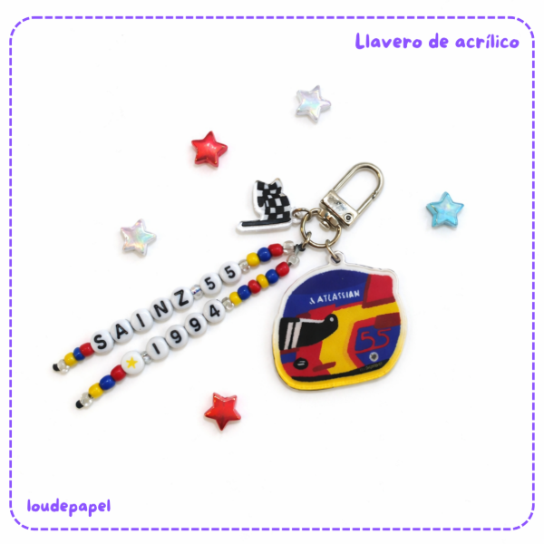 Producto - Carlos Sainz - Llavero con charms