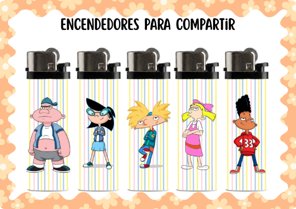 Producto - Set encendedores hey arnold (x5)