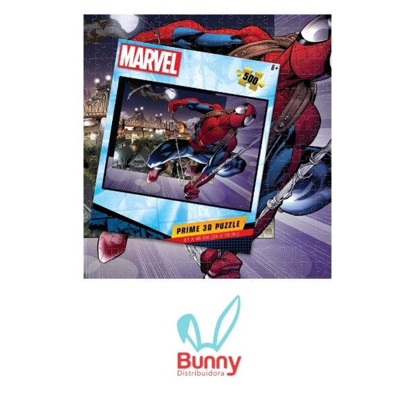 Producto - ROMPECABEZAS LENTICULAR MARVEL SPIDERMAN EN LA CIUDAD 500 PIEZAS 61 X 46