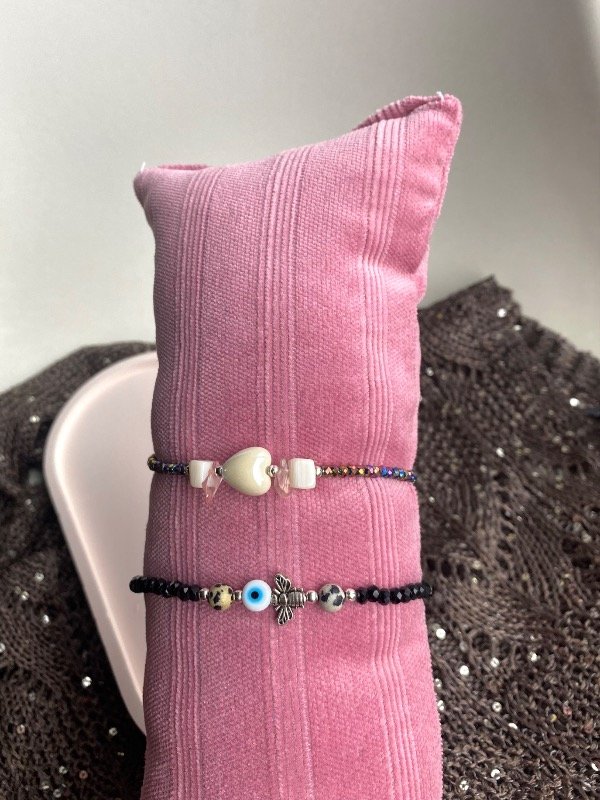 Producto - Pulseras de cristal negro y tornasol - 1