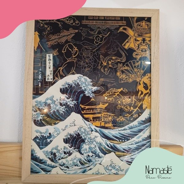 Producto - Cuadro ola y peces grande