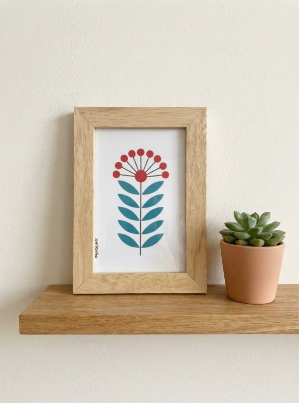 Producto - Cuadro / Florcita Radial / Rojo Fuego - 0