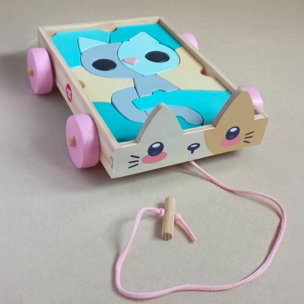 Producto - Carrito de Arrastre con 15 piezas de puzzle. - 1