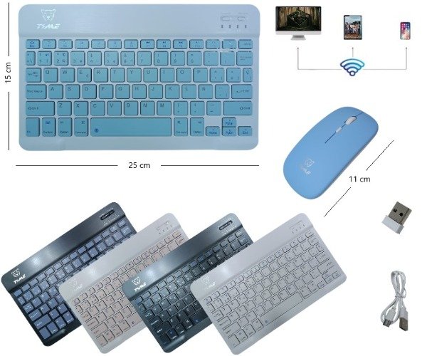 Producto - Combo mini Teclado y Mouse bluetooth recargable
