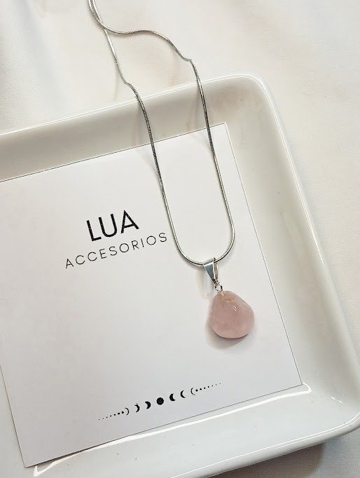 Producto - Collar cuarzo rosa -- Acero quirúrgico