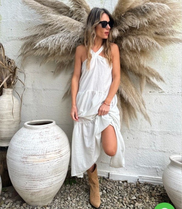 Producto - Vestido Cruz Lurex Blanco T M